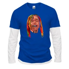 Комбинированный лонгслив с улыбающимся 6IX 9NINE