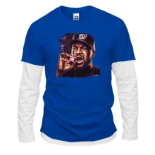 Комбинированный лонгслив с курящим Ice Cube