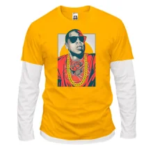 Комбінований лонгслів з Jay-Z і квіткою