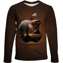 Детский 3D лонгслив Apple (Brown)