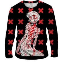 Мужской 3D лонгслив Аянами Рей, X-ray - Evangelion