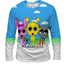 Мужской 3D лонгслив Sprunki