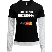 Комбинированный лонгслив с надписью 