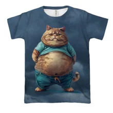 3D футболка Кот пузатик