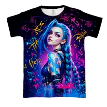 3D футболка Jinx with graffiti - Arcane