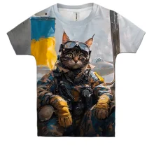 Дитяча 3D футболка Кіт військовий