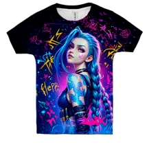 Детская 3D футболка Jinx with graffiti - Arcane