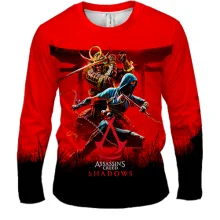 Чоловічий 3D лонгслів Assassin's Creed - Shadows (red)