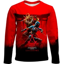 Дитячий 3D лонгслів Assassin's Creed - Shadows (red)