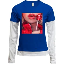 Комбинированный лонгслив Девушка с Chupa Chups