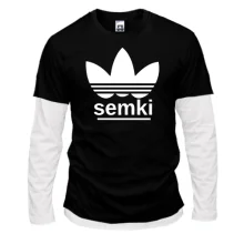 Комбінований лонгслів з написом "Semki"