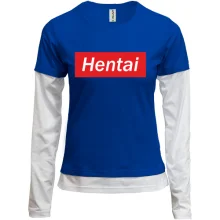 Комбінований лонгслів з написом "Hentai"