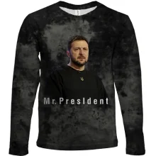 Детский 3D лонгслив с Зеленским и надписью «Mr. President»