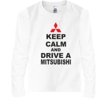 Дитячий лонгслів Keep calm and drive a Mitsubishi