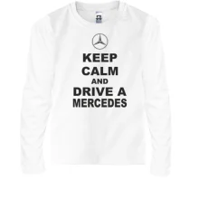 Дитячий лонгслів Keep calm and drive a Mercedes