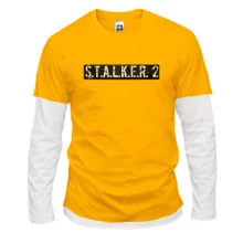 Комбинированный лонгслив с надписью "STALKER 2"