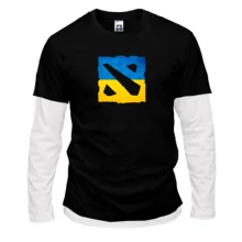 Комбинированный лонгслив с логотипом Dota 2 в украинском стиле