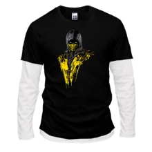 Комбинированный лонгслив со Скорпионом из Mortal Kombat
