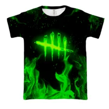 3D футболка Dead by Daylight green logo