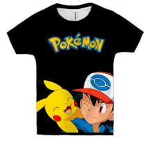 Детская 3D футболка Эш и Пикачу - Pokemon