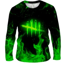 Чоловічий 3D лонгслів Dead by Daylight green logo