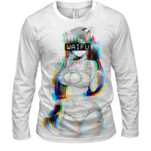 Чоловічий 3D лонгслів WAIFU glitch