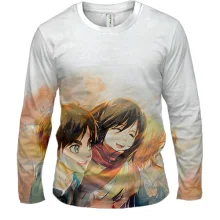 Чоловічий 3D лонгслів Eren, Mikasa, Armin - AoT