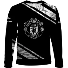 Детский 3D лонгслив "Manchester United" черно-белая