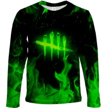 Дитячий 3D лонгслів Dead by Daylight green logo