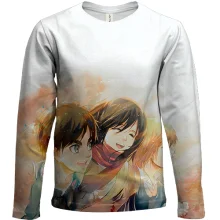 Дитячий 3D лонгслів Eren, Mikasa, Armin - AoT