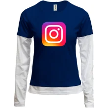 Комбинированный лонгслив с логотипом Instagram