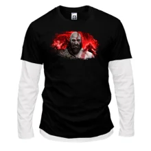 Комбинированный лонгслив с Кратосом из God of War
