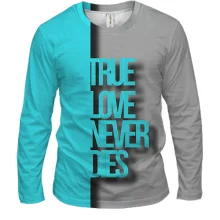 Мужской 3D лонгслив True Love Never Dies