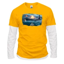 Комбинированный лонгслив с артом к игре World of Warships