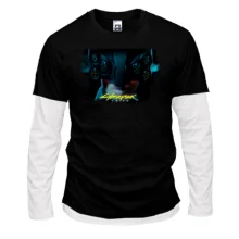 Комбинированный лонгслив с девушкой из Cyberpunk 2077