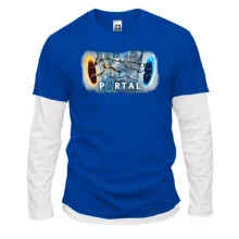 Комбинированный лонгслив с роботами из игры Portal