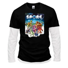 Комбинированный лонгслив с постером игры SPORE
