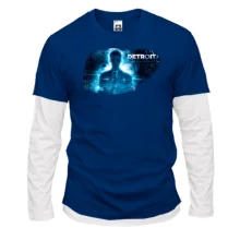 Комбинированный лонгслив с постером Detroit - Become Human