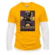 Комбинированный лонгслив с постером Crusader