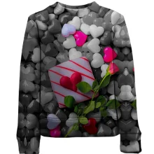 Детский 3D свитшот с камушками-сердечками