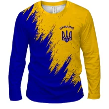 Чоловічий 3D лонгслів Ukraine (жовто-синя)