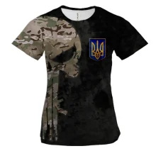 Женская 3D футболка Punisher skull multicam