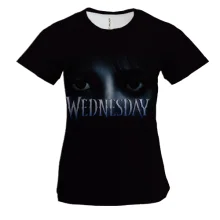 Женская 3D футболка Wednesday с глазами Уэнсдэй