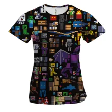 Женская 3D футболка Minecraft (фигурки)