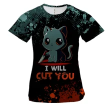 Женская 3D футболка I will cut you