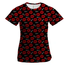 Жіноча 3D футболка Kiss lips pattern
