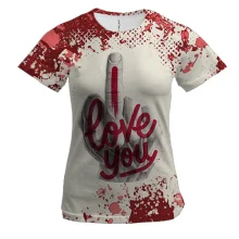 Женская 3D футболка I love (fuck) you