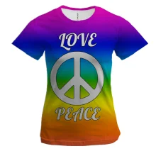 Женская 3D футболка Love Peace