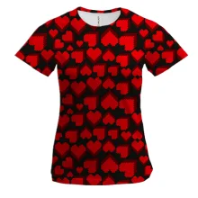 Жіноча 3D футболка Серця pattern