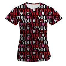 Жіноча 3D футболка I love you pattern
